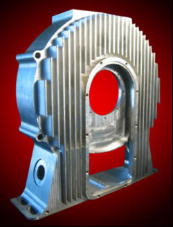 Electric motor housing - milled from 6061 aluminum plate.