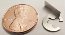 Micro clip - machined from solid 304 stainless steel bar